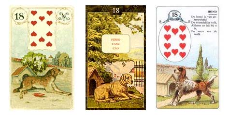 Diferentes edições do baralho Petit Lenormand